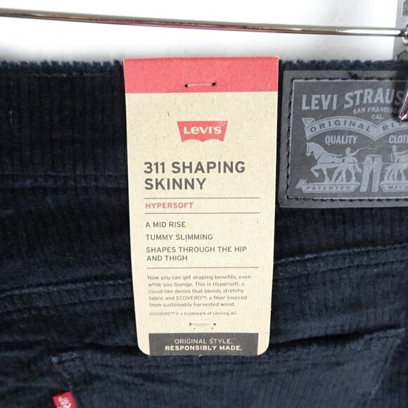 Levi's 311 Shaping Skinny Jeans Women's Size 31x30 Black Corduroy Stretch Cords - Picture 8 of 11